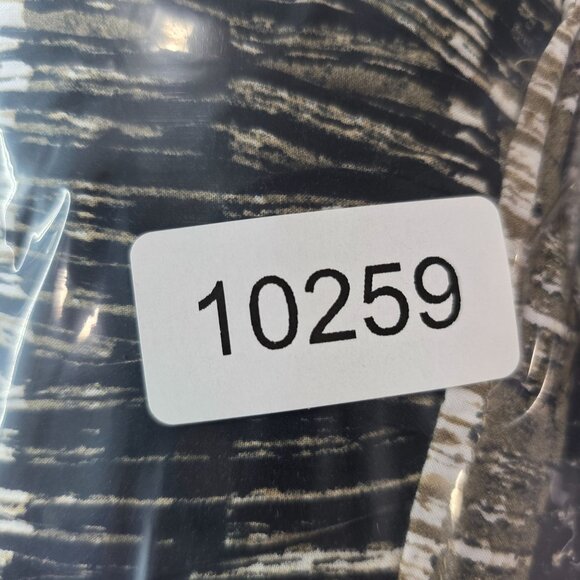 Womens Cato Black & Beige Abstract Print Rayon Blouse V Neck Tie Size 26/28W - Picture 7 of 8